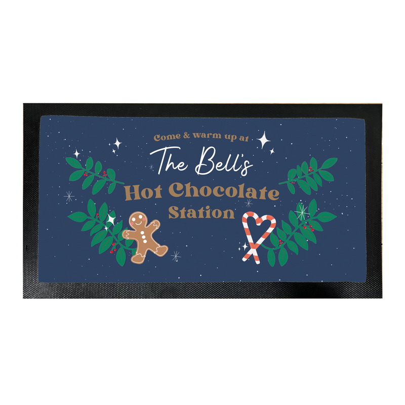 Personalised Hot Chocolate Station Mat – Christmas Drinks Station