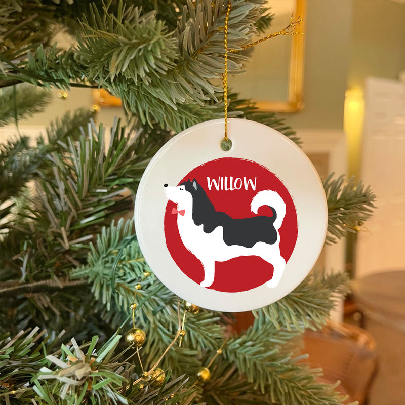 Personalised Husky Christmas Bauble
