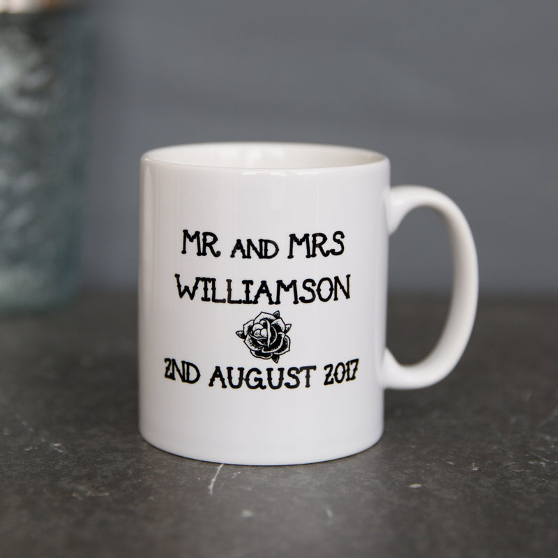 Tattoo Inspired Gift - Skeleton Couple 'Til Death Do Us Part' Personalised Mug - For Him Or Her