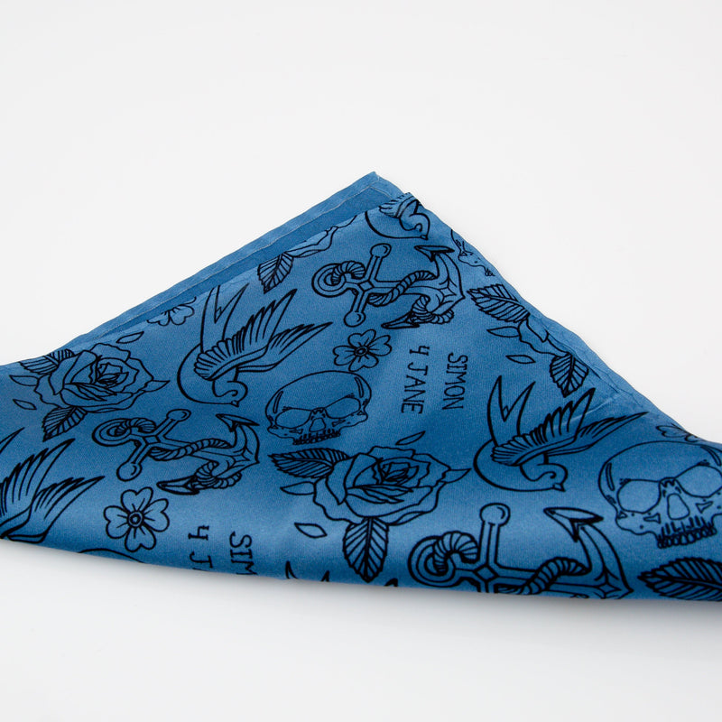 Tattoo Inspired Personalised Pocket Square