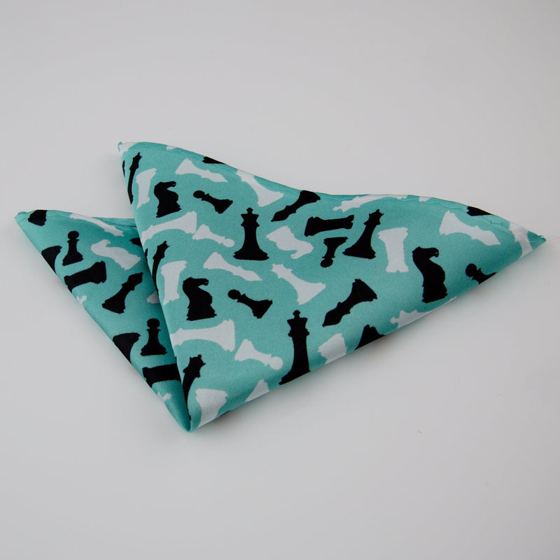 Chess Themed Silk Feel Pocket Square set of 4