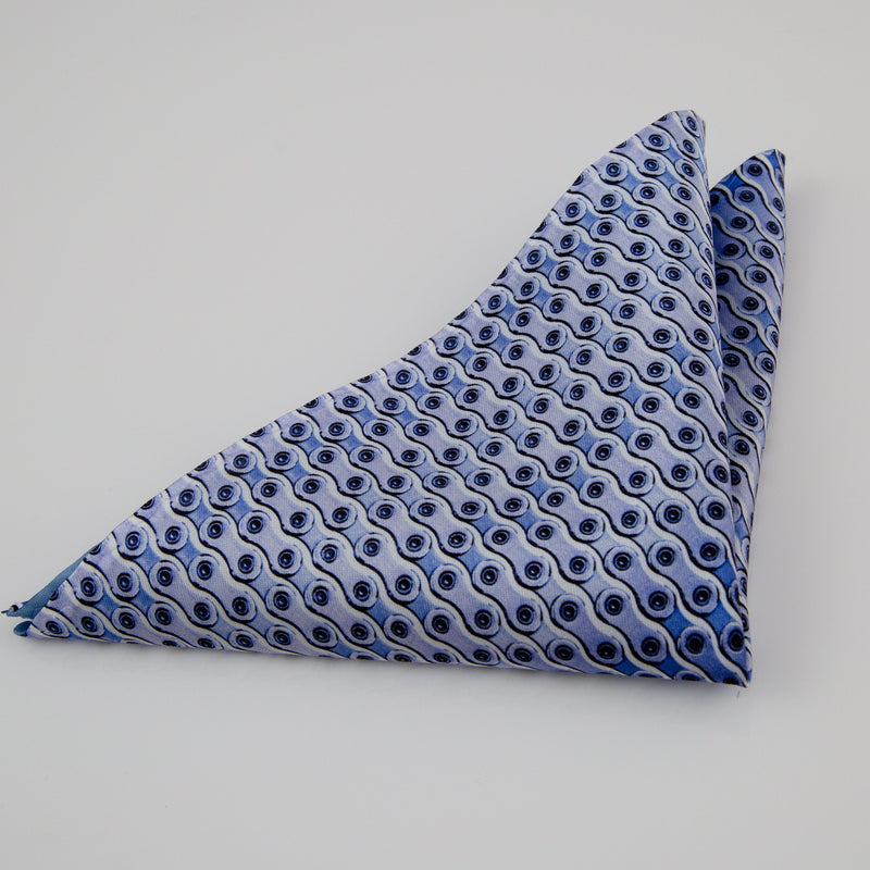 Bike Chain Patterned Personalised Pocket Square