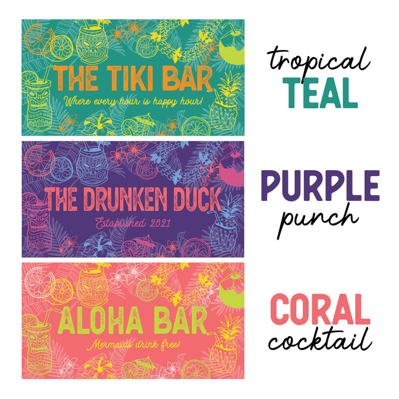 Personalised Tiki Bar Mat – Tropical Home Bar Runner