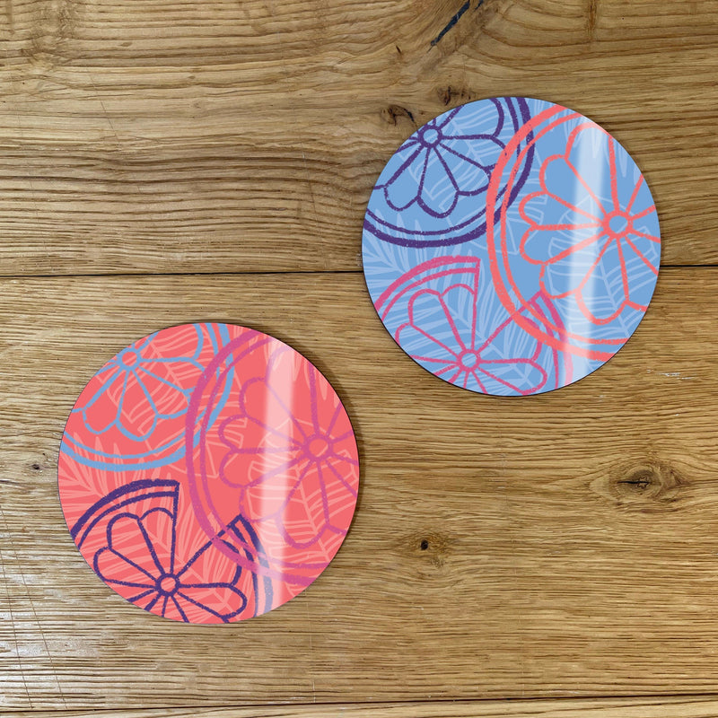 Tiki Bar Coasters – Colourful Cocktail Coaster Set of 4