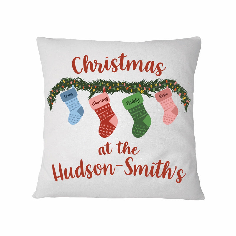 Personalised Family Christmas Stocking Cushion Gift