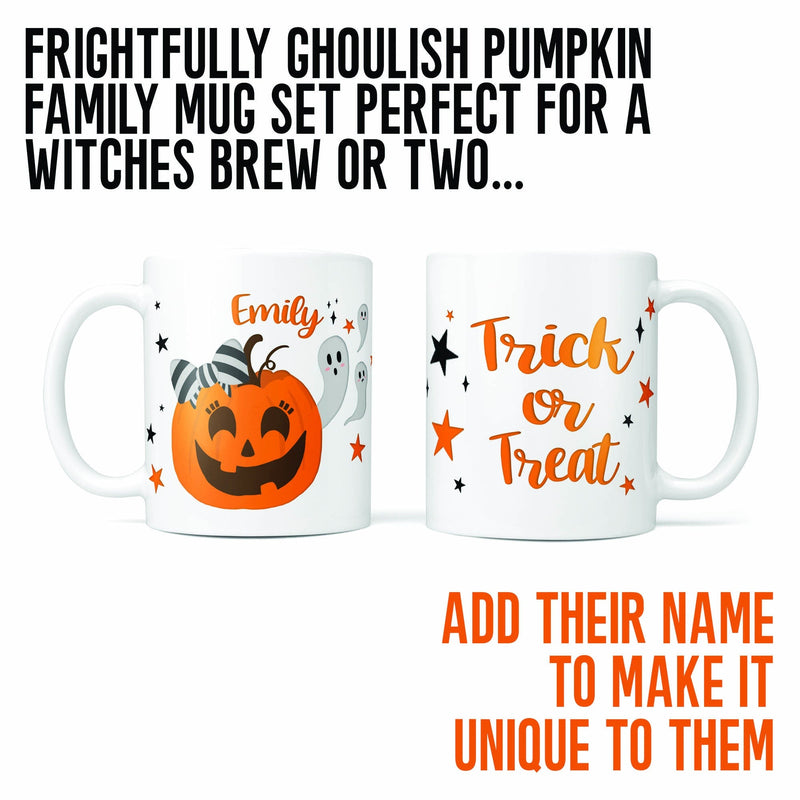 Halloween Mug - Personalised Pumpkin Mug & Coaster Set