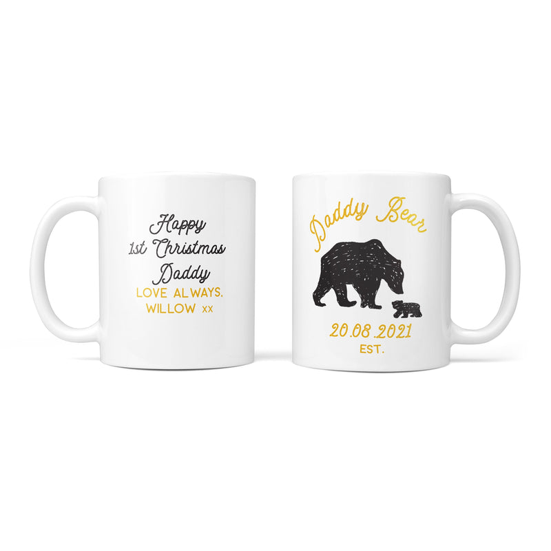 Daddy Bear Mug and Coaster Gift Set | Personalised for Dad's Birthday, Father's Day