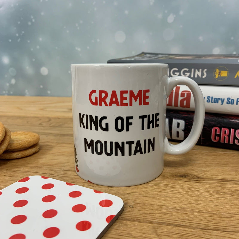Personalised King of the Mountain Mug and Coaster Set | Gift for Cyclist, Bike, Dirt bike