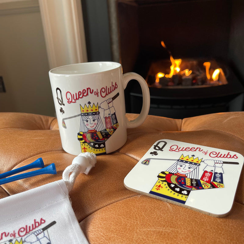 Golfer Secret Santa Gift - King Of Clubs Playing Card Coaster - Golf Present For Him