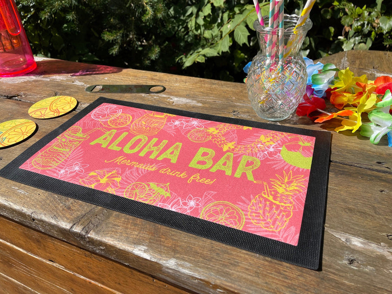 Personalised Tiki Bar Mat – Tropical Home Bar Runner