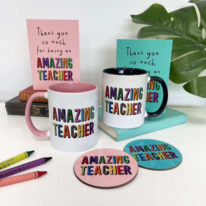Personalised Amazing Teacher Mug & Coaster Gift Set