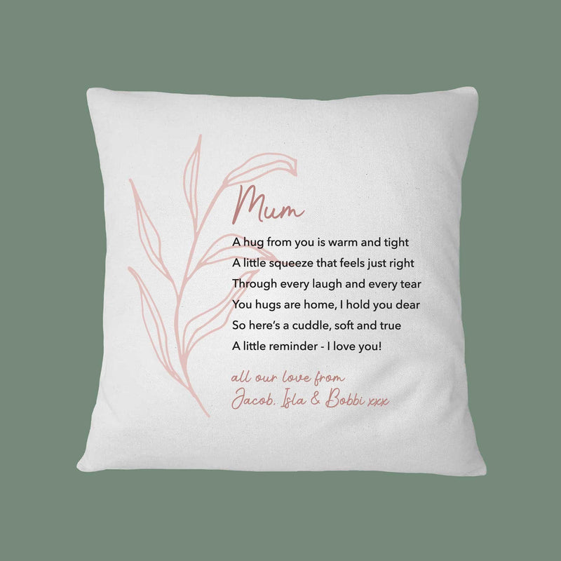 Personalised Mother’s Day Cushion – Custom Poem or Verse Gift