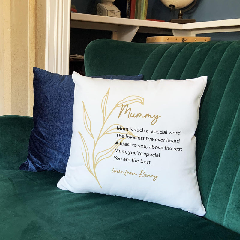 Personalised Mother’s Day Cushion – Custom Poem or Verse Gift