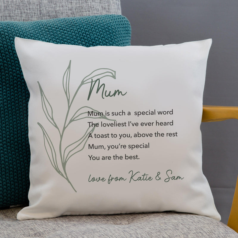 Personalised Mother’s Day Cushion – Custom Poem or Verse Gift