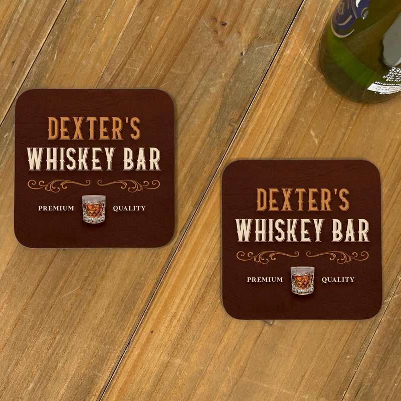 Personalised Whiskey Bar Mat Custom Name Bar Runner for Home Bar, Man Cave, Bourbon or Scotch Lover Gift