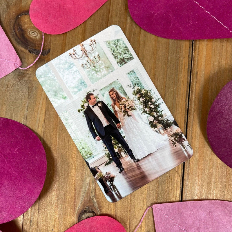 Personalised Funny Anniversary Wallet Card – Marriage Performance Review –Metal Keepsake –Own Photo – Gift for Husband, Wife or Partner
