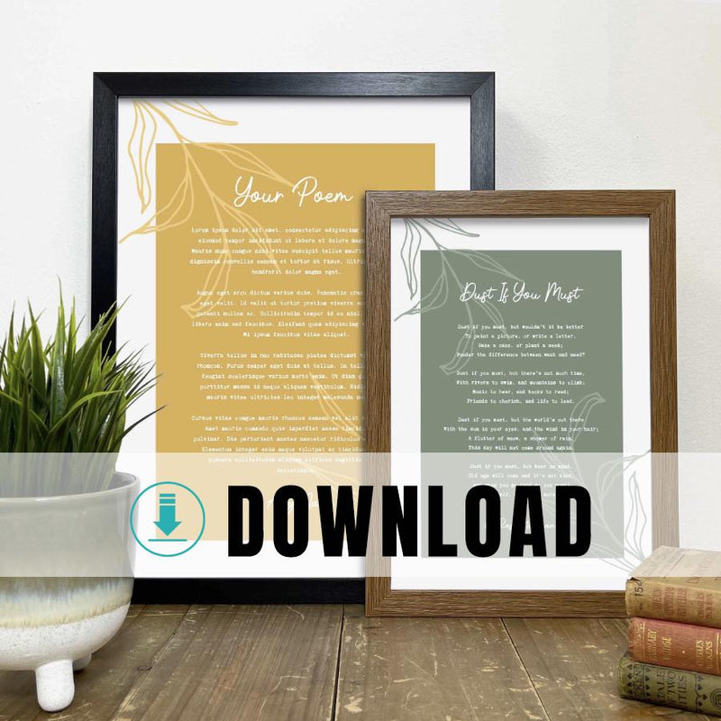 Custom Poetry, Vows Typography Poster – Personalised Floral Wedding & Anniversary Digital Download Print Gift