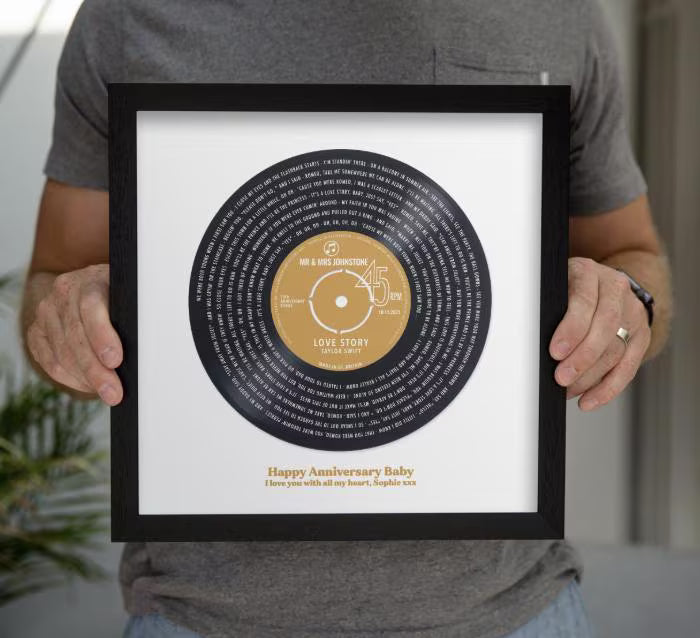 Personalised 45 RPM Vinyl Record Lyrics Print – Custom Song Words Wall Art- Digital  download