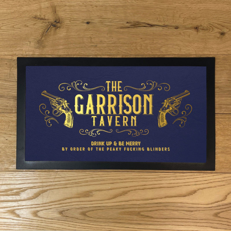 Personalised Peaky Blinders Style Bar Mat – The Garrison Tavern Design