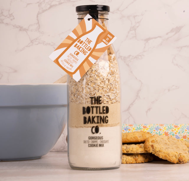 The Bottled Baking Co Salted Caramel Cookie Mix + FREE Personalised Apron