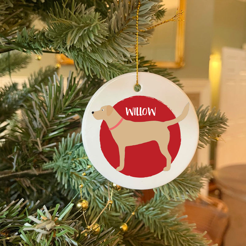 Personalised Yellow Labrador Christmas Bauble