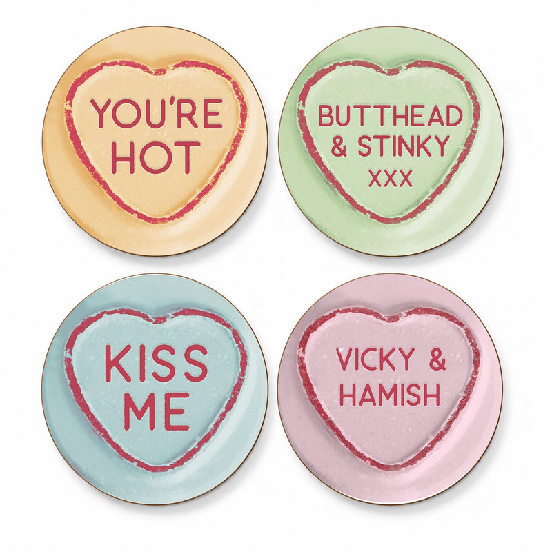 Customised Love Hearts Coasters