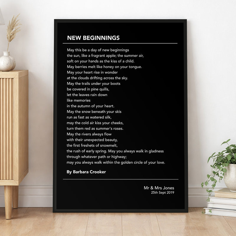 Personalised Modern Poem Print – Custom Poetry Wall Art
