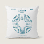 personalised modern song lyrics cushion circular lyrics music gift