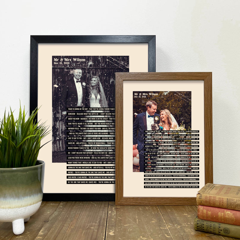 Personalised First Dance Song Print with Photo Modern Contemporary Style