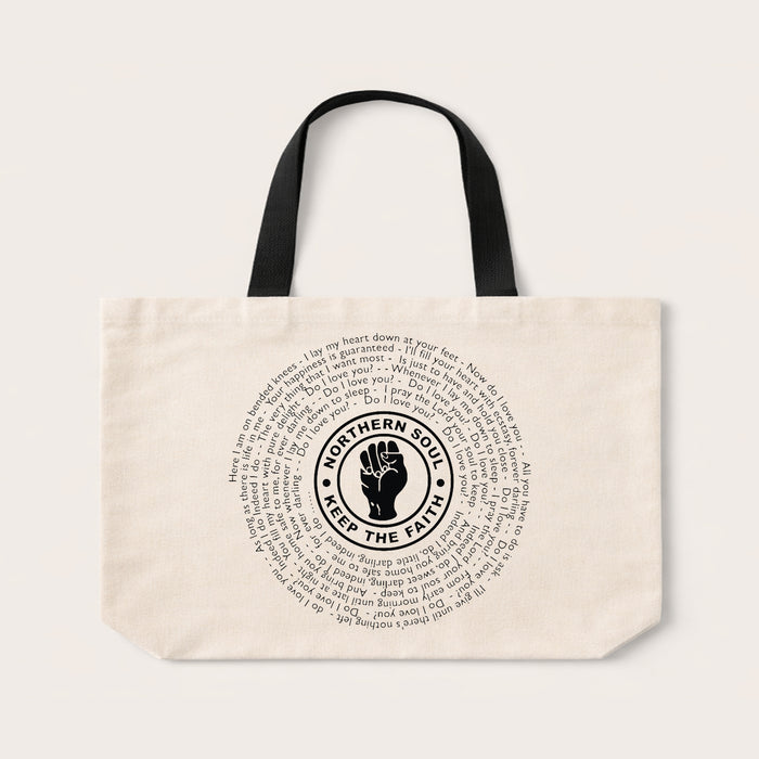 Northern Soul Lyrics Tote Bag – Keep The Faith Music Gift
