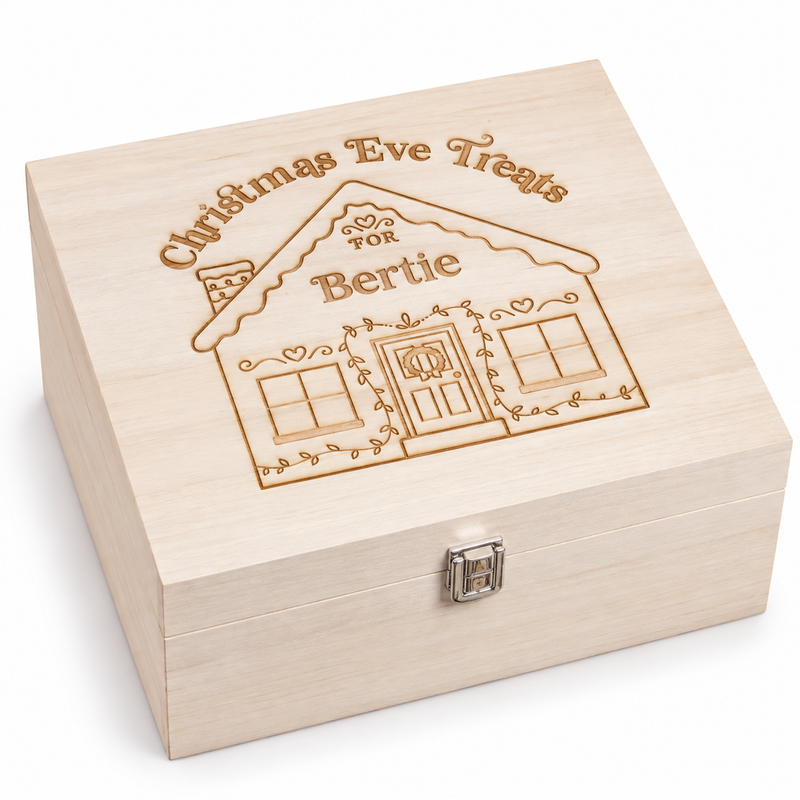 Personalised Wooden Christmas Eve Box – Engraved Name