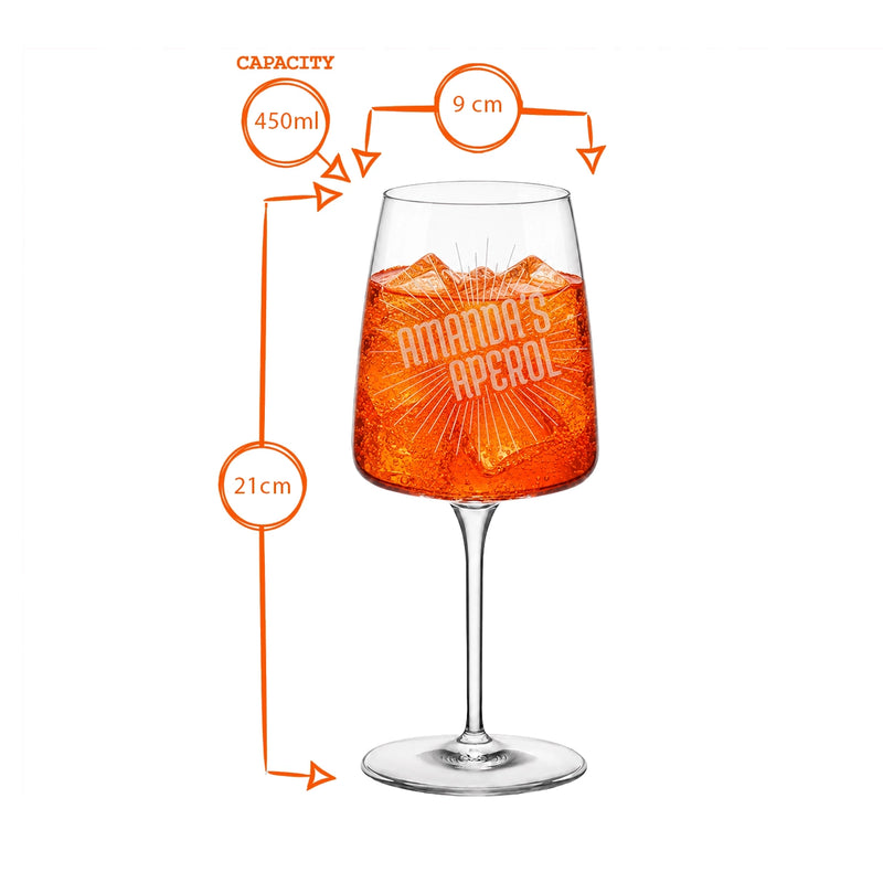 Personalised Aperol Spritz Glass – Engraved Name Gift