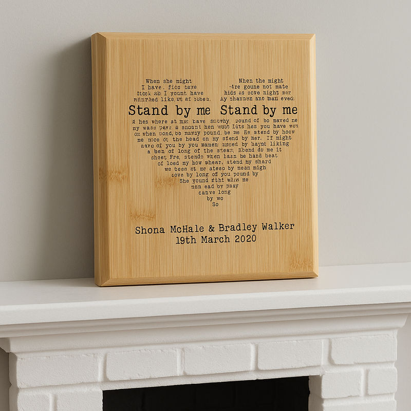 Wedding Song Lyrics Engraved, Wooden Anniversary Gift, First Dance Lyrics, 5th Anniversary, Wood Anniversary, Wedding Gift, 1st Anniversary