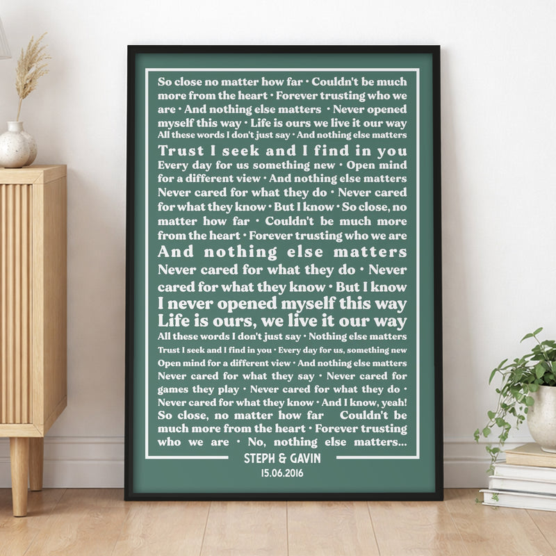 Personalised Poem or Speech Print – Custom Poem, Vows or Message Wall Art