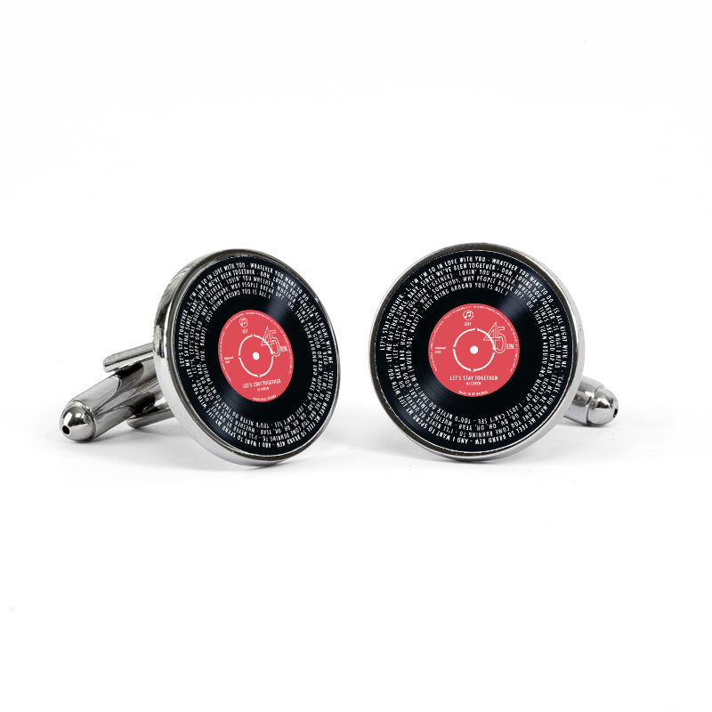 Personalised Vinyl Record Cufflinks – Your Song & Lyrics