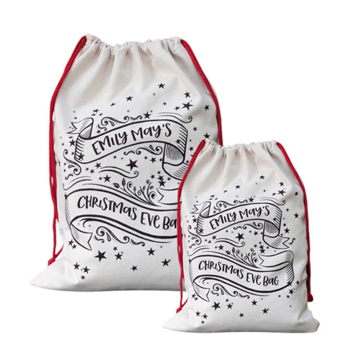 Christmas Eve Box Alternative - Starry Night Scene Christmas Sack