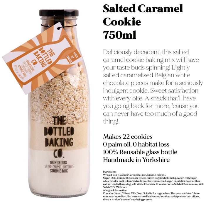 The Bottled Baking Co Salted Caramel Cookie Mix + FREE Personalised Apron