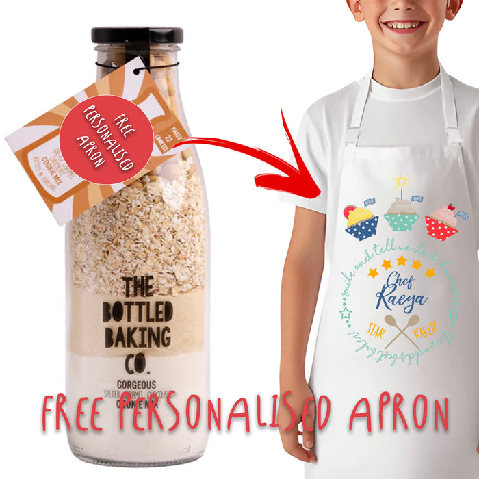 The Bottled Baking Co Salted Caramel Cookie Mix + FREE Personalised Apron
