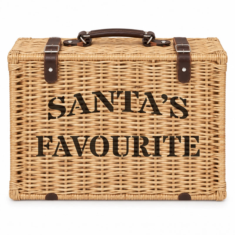 Personalised Santa's Favourite wicker Christmas hamper for children