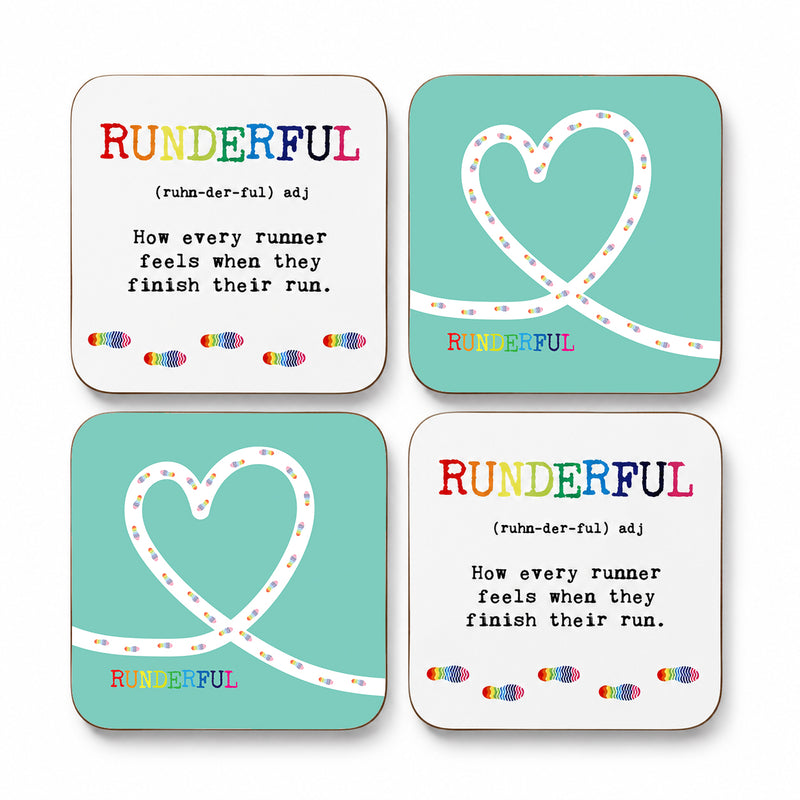 Runderful Running Coasters – Set of 4 Funny Runner Coasters