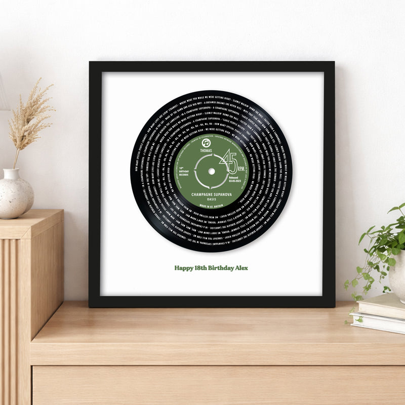 Solid Vinyl Record Styled Personalised Song Lyrics Print