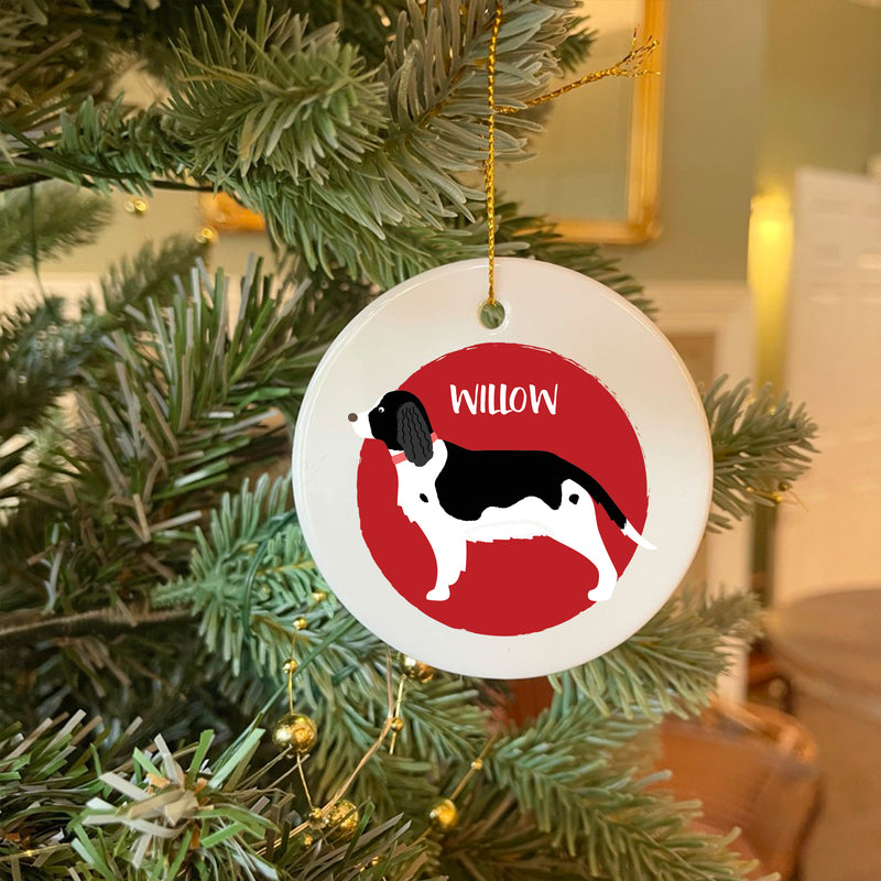 Personalised Black Springer Spaniel Christmas Bauble