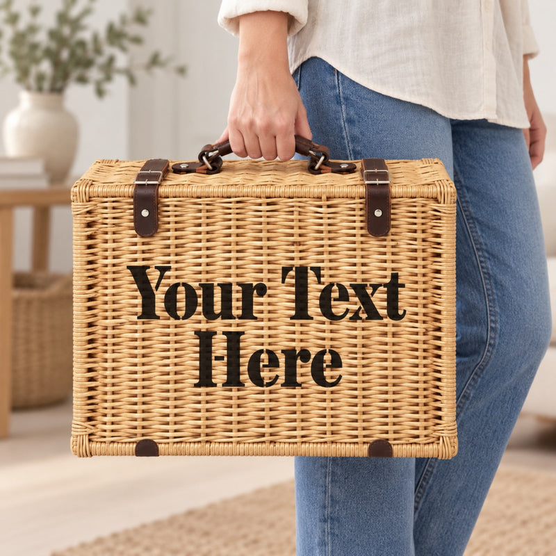Personalised Logo Wicker Hamper – Custom Branded Gift Hamper