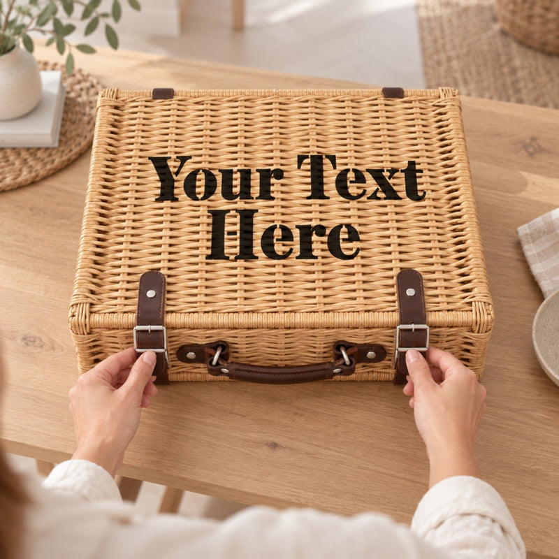 Personalised Logo Wicker Hamper – Custom Branded Gift Hamper