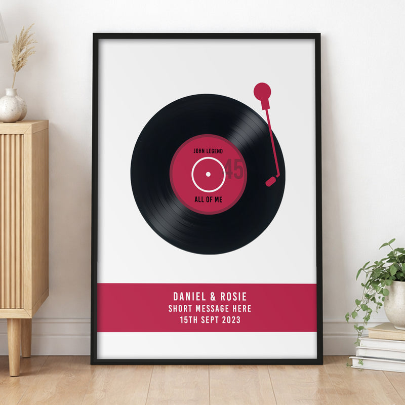 Personalised Song Record Print (Vinyl Style)