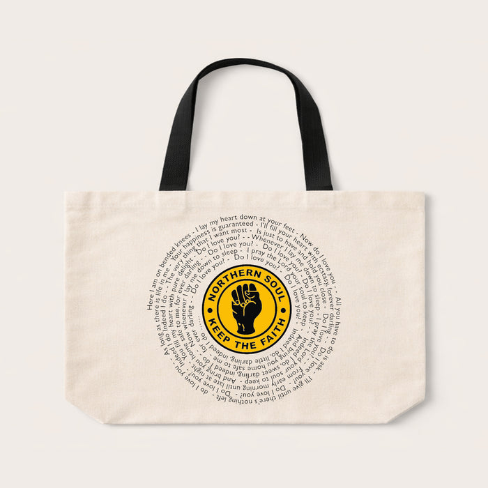 Northern Soul Lyrics Tote Bag – Keep The Faith Music Gift