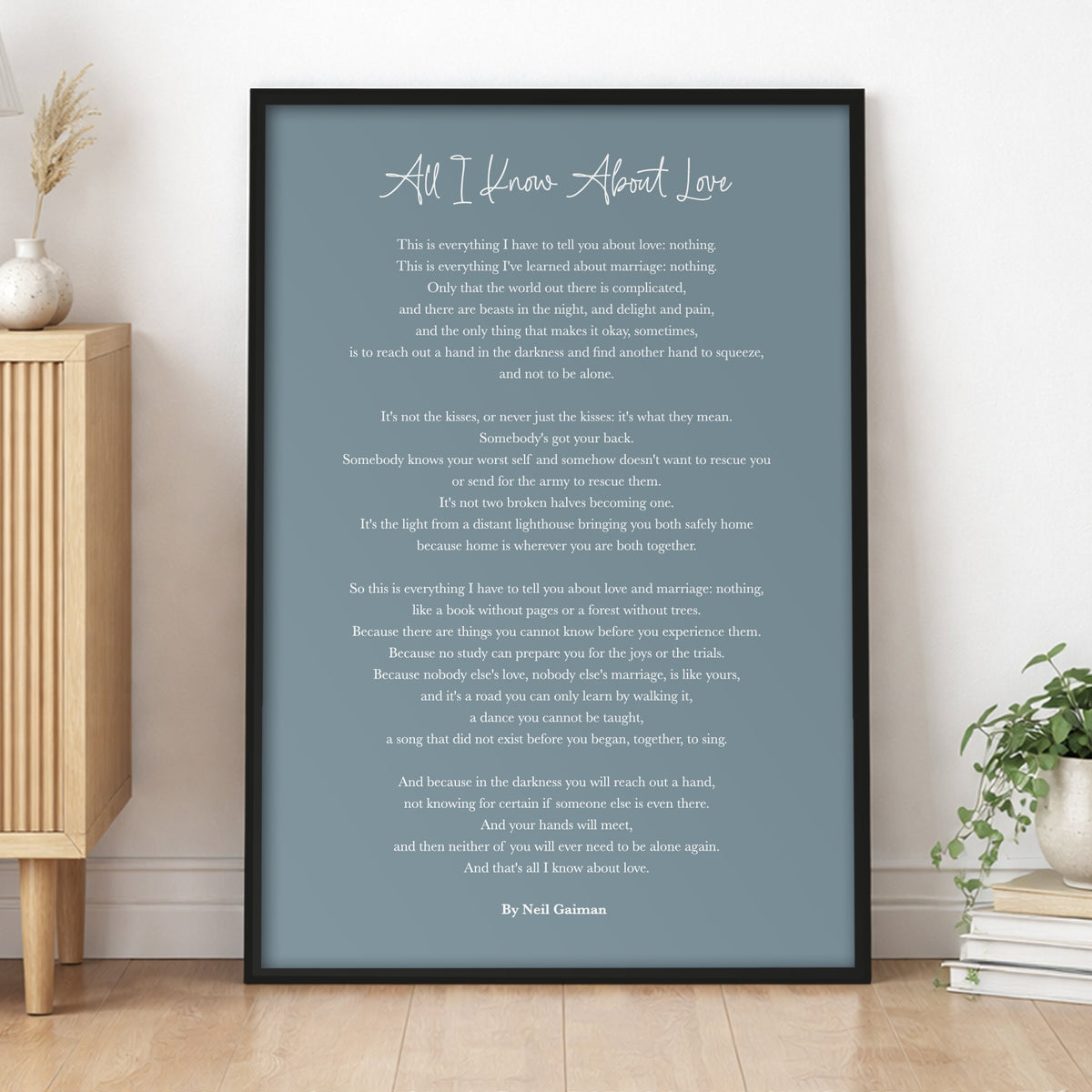 Personalised Poem Print Framed | Custom Text Gift — Not Just A Print