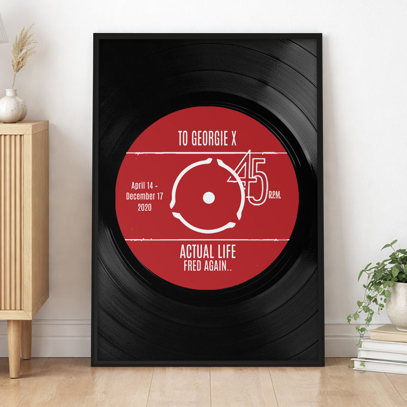 Realistic Vinyl Record Print (Custom Centre Label)