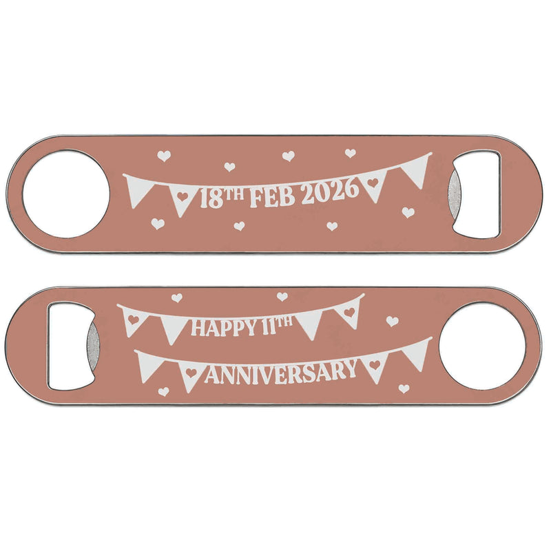 Bunting Wedding Gift - Vintage Themed Bottle Opener Bar Blade - Couple Present