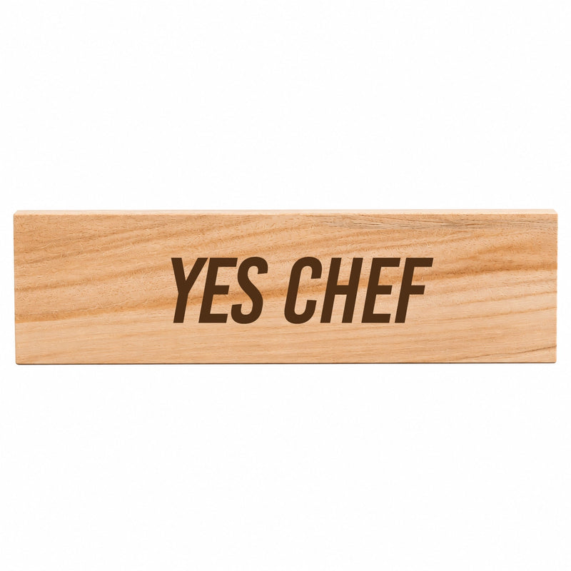 YES CHEF laser engraved wooden kitchen sign 32cm